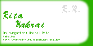 rita makrai business card